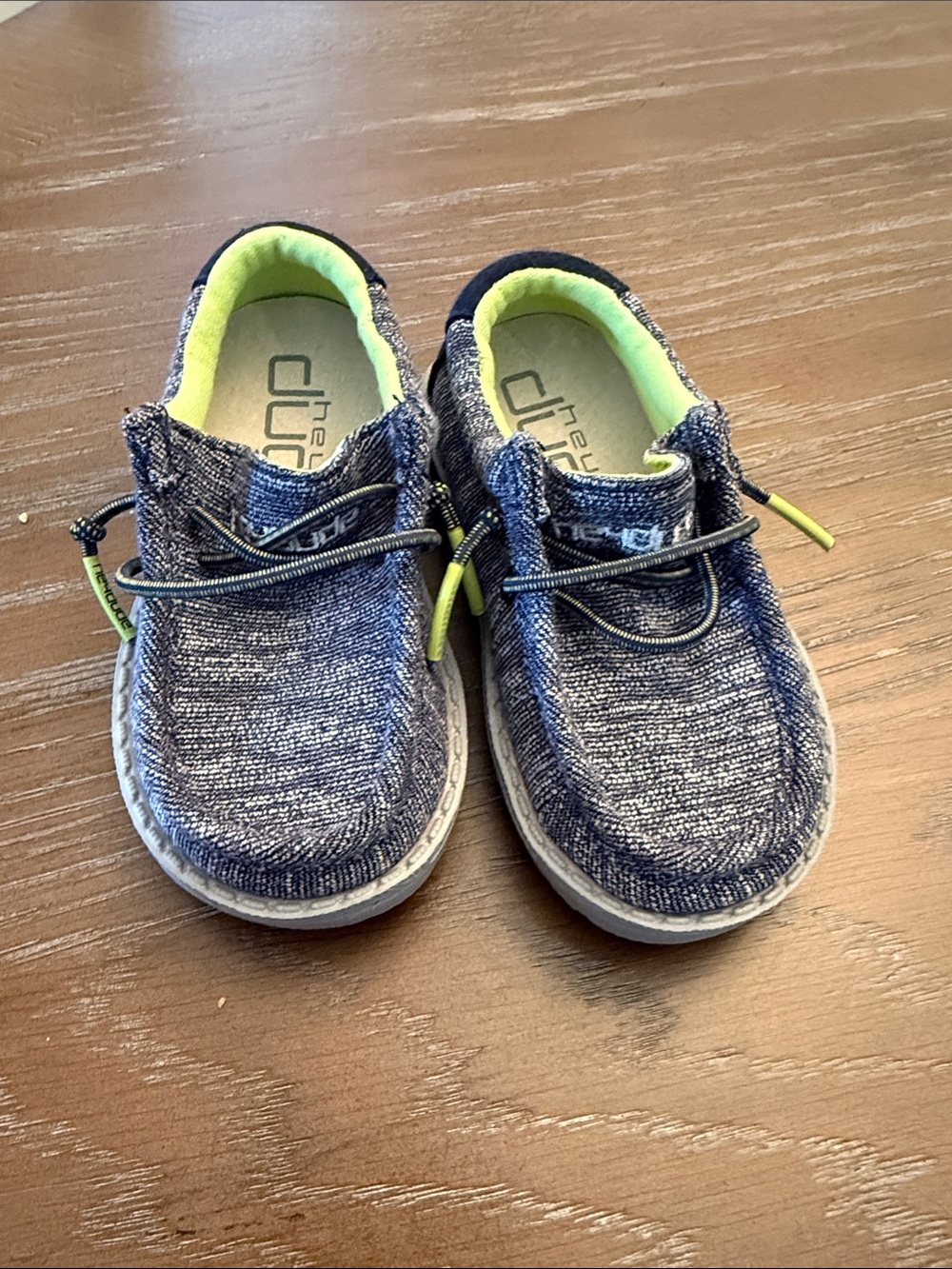 Hey Dude Kids grey Slip-On Sneakers with Neon green Accents
